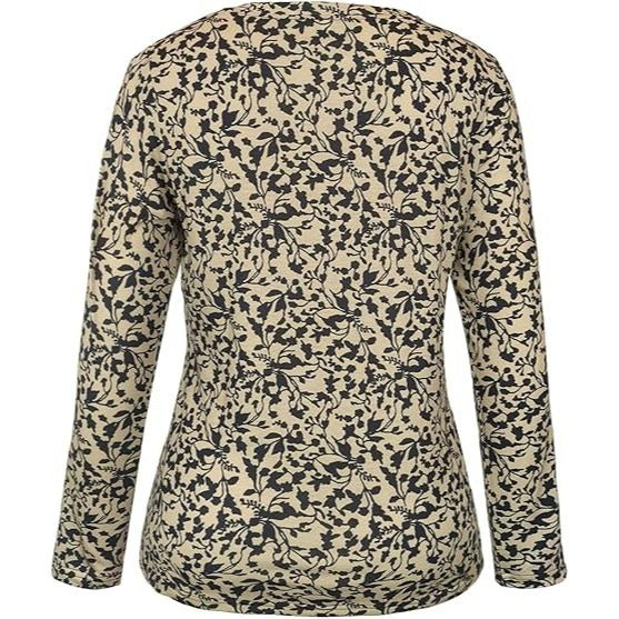 Women’s Floral Print Long Sleeve Round Neck Tunic Shirt
