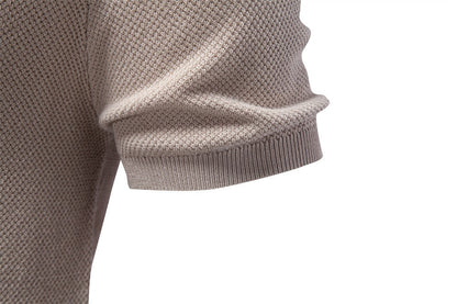 Textured Knit Crew Neck T-Shirt