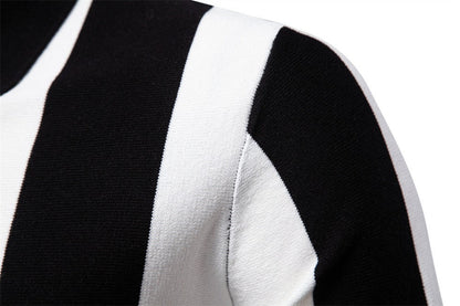 Men’s Bold Stripe Zip Polo Shirt