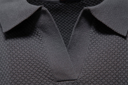 Men’s Textured Knit Polo Shirt