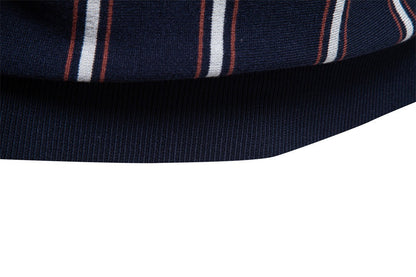 Men’s Striped Zip Knit Polo