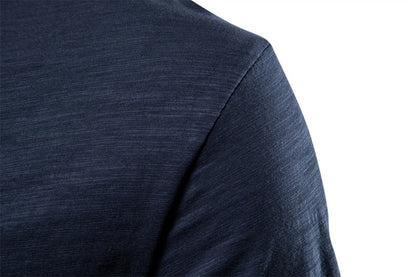 Men’s Solid Slub Cotton V-Neck T-Shirt