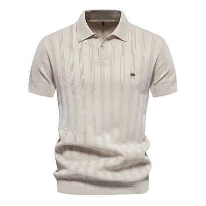 Textured Stripe Polo Shirt