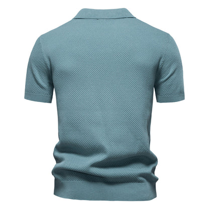 Men’s Textured Knit Polo Shirt
