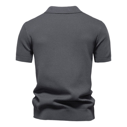 Men’s Textured Knit Polo Shirt
