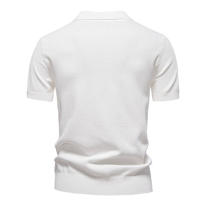 Men’s Textured Knit Polo Shirt