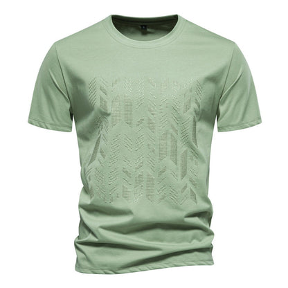 Textured Graphic Cotton Blend T-Shirt