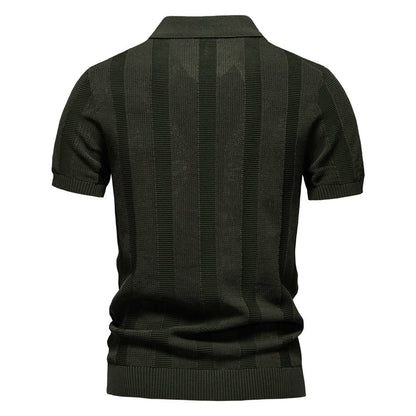 Men’s Ribbed Knit Polo Shirt