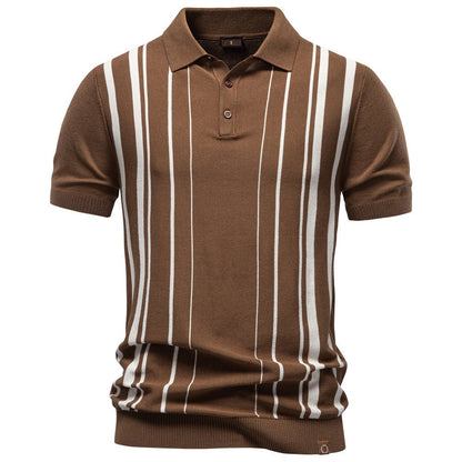 Heritage Stripe Knit Polo Shirt