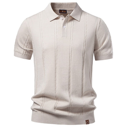 Men’s Striped Textured Polo Shirt