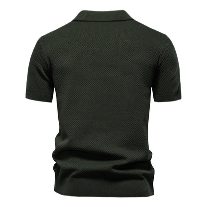 Men’s Textured Knit Polo Shirt