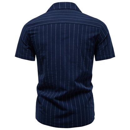 Vertical Stripe Short Shirt