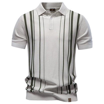 Heritage Stripe Knit Polo Shirt