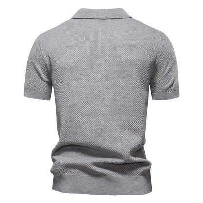 Men’s Textured Knit Polo Shirt