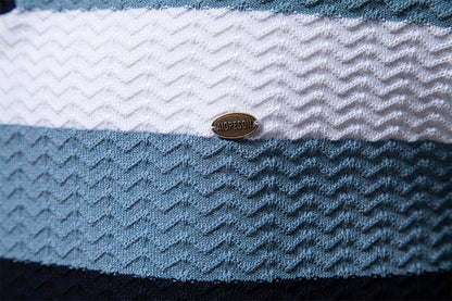 Men’s Striped Zip Polo Shirt
