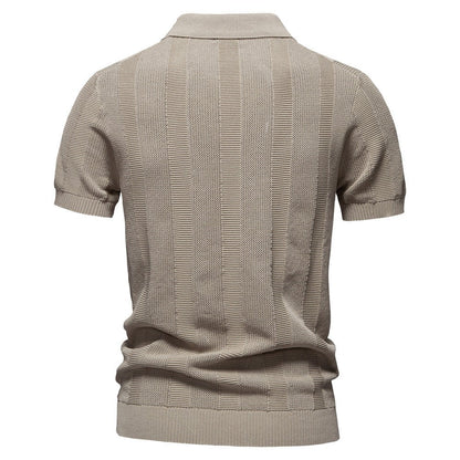 Men’s Ribbed Knit Polo Shirt