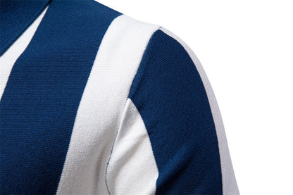 Men’s Bold Stripe Zip Polo Shirt