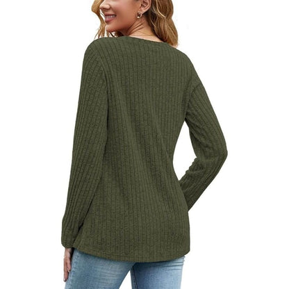 Women’s Casual V-Neck Long Sleeve Rayon-Blend Sweaters
