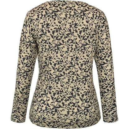 Women’s Floral Print Long Sleeve Round Neck Tunic Shirt