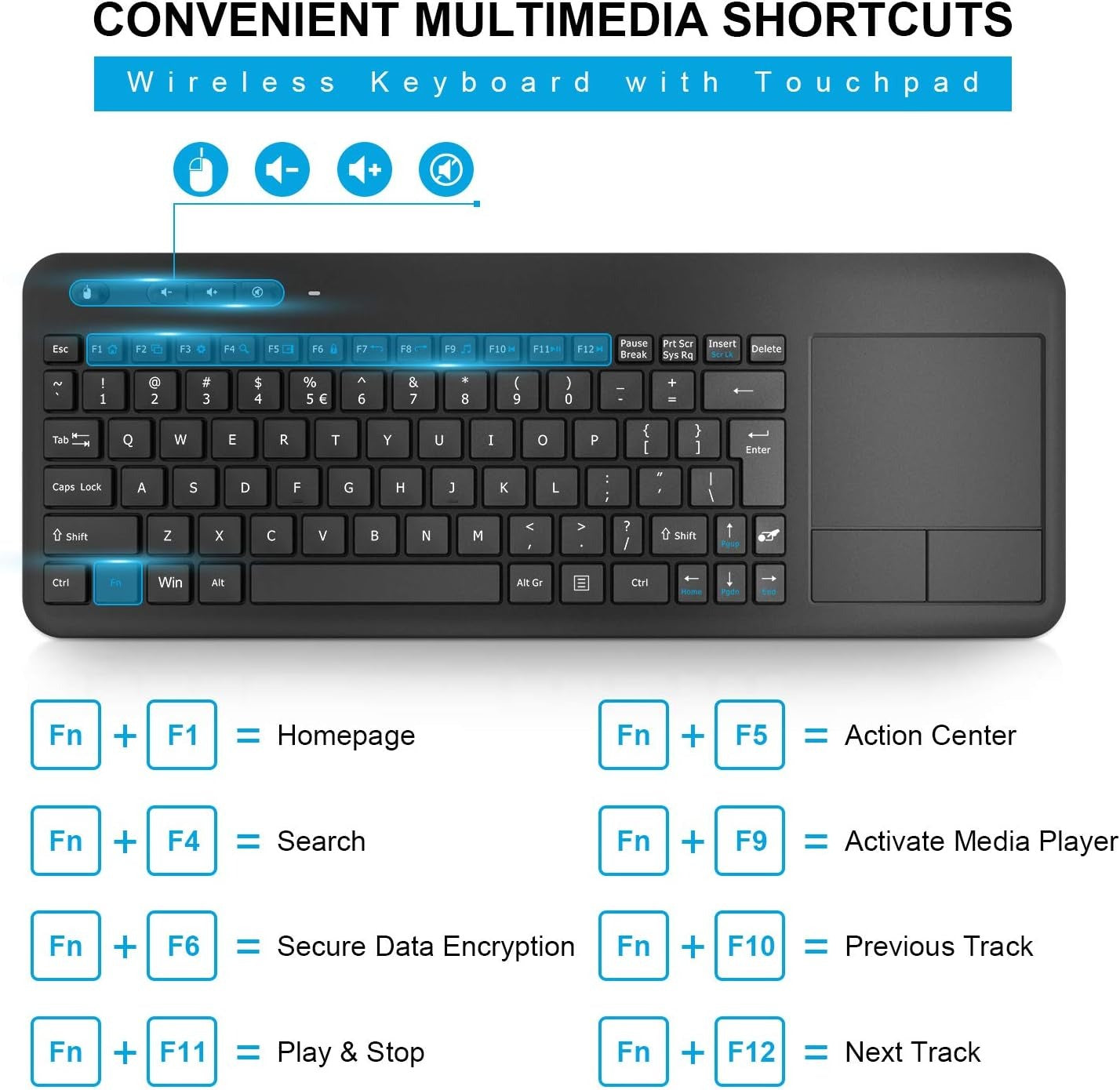 Ultra-Thin 2.4G Wireless Keyboard with Touchpad